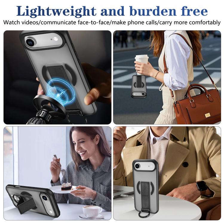 For iPhone Air Skin-Friendly D-Ring Holder Magnetic Shockproof Phone Case