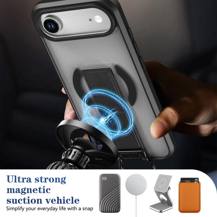For iPhone Air Skin-Friendly D-Ring Holder Magnetic Shockproof Phone Case