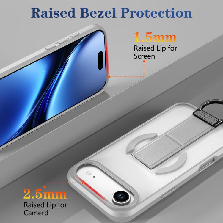 For iPhone Air Skin-Friendly D-Ring Holder Magnetic Shockproof Phone Case