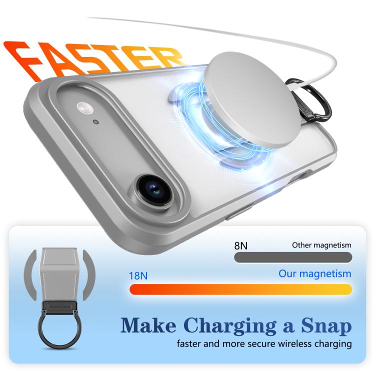 For iPhone Air Skin-Friendly D-Ring Holder Magnetic Shockproof Phone Case