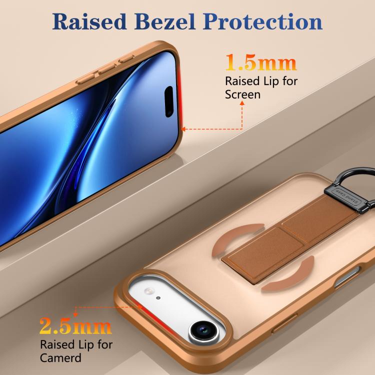 For iPhone Air Skin-Friendly D-Ring Holder Magnetic Shockproof Phone Case