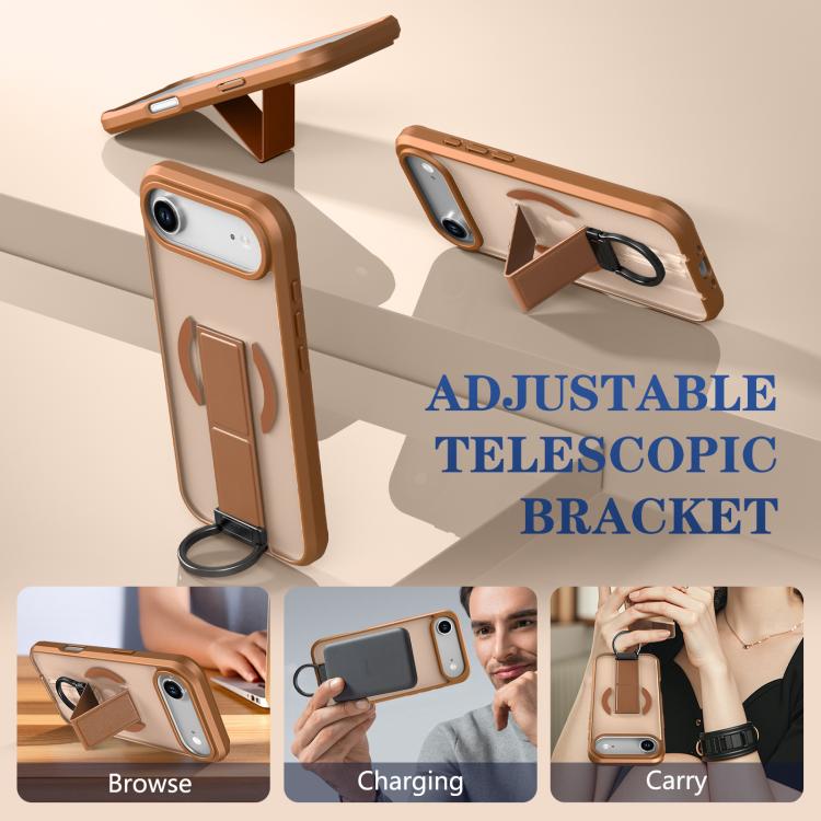 For iPhone Air Skin-Friendly D-Ring Holder Magnetic Shockproof Phone Case