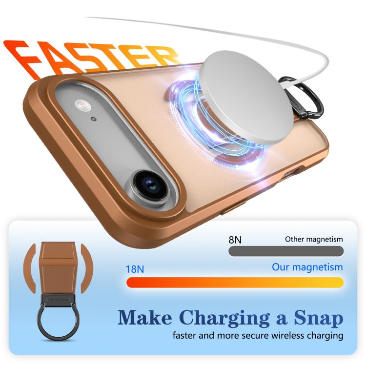 For iPhone Air Skin-Friendly D-Ring Holder Magnetic Shockproof Phone Case