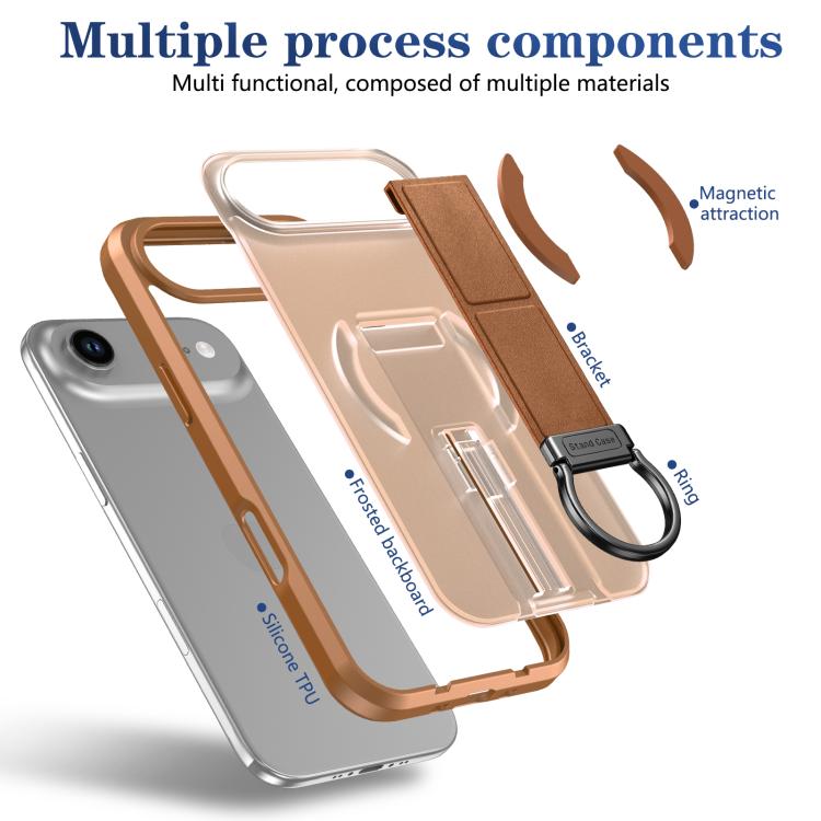 For iPhone Air Skin-Friendly D-Ring Holder Magnetic Shockproof Phone Case