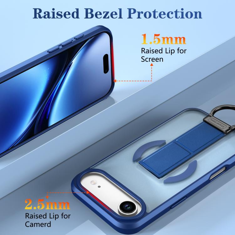For iPhone Air Skin-Friendly D-Ring Holder Magnetic Shockproof Phone Case