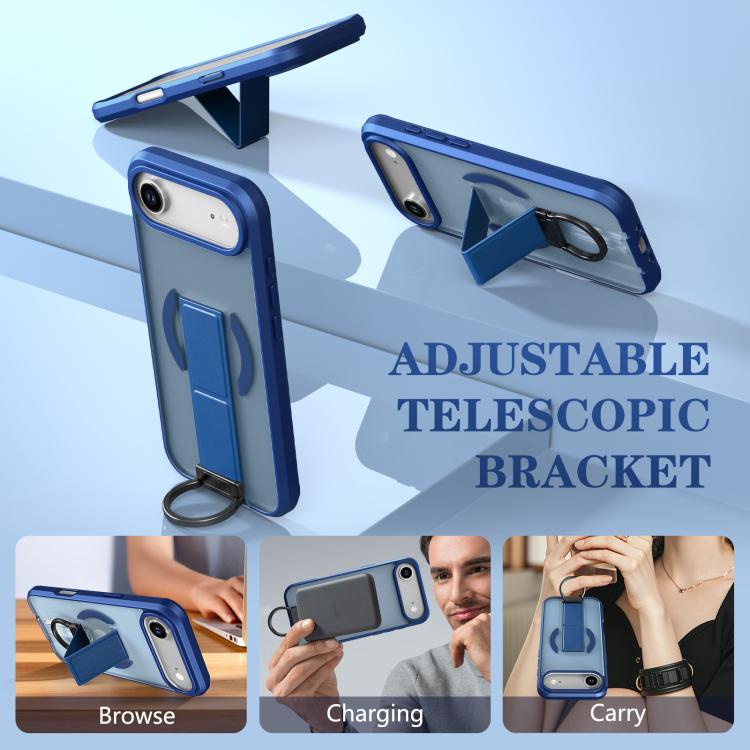 For iPhone Air Skin-Friendly D-Ring Holder Magnetic Shockproof Phone Case