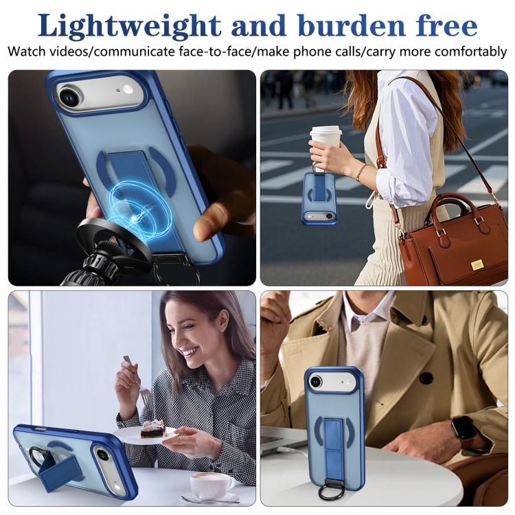 For iPhone Air Skin-Friendly D-Ring Holder Magnetic Shockproof Phone Case