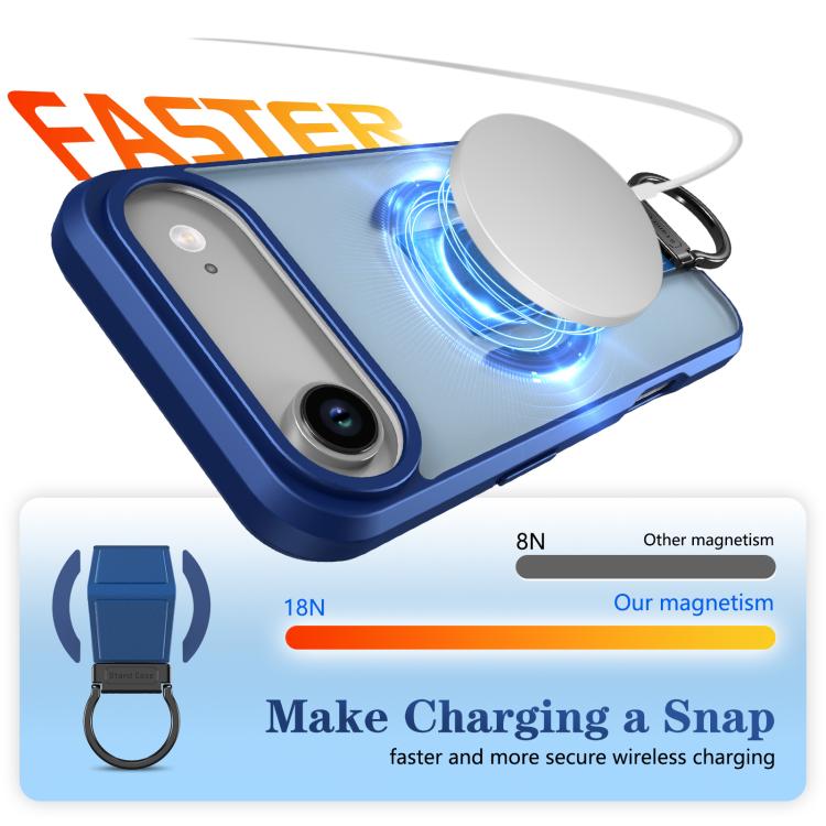 For iPhone Air Skin-Friendly D-Ring Holder Magnetic Shockproof Phone Case