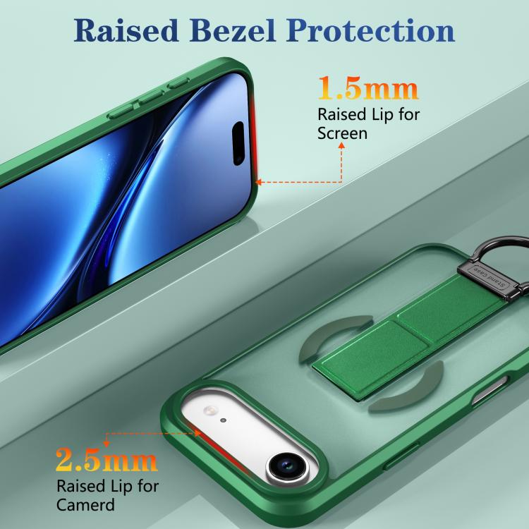 For iPhone Air Skin-Friendly D-Ring Holder Magnetic Shockproof Phone Case