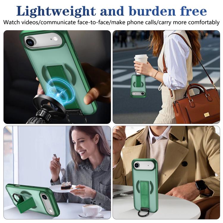 For iPhone Air Skin-Friendly D-Ring Holder Magnetic Shockproof Phone Case