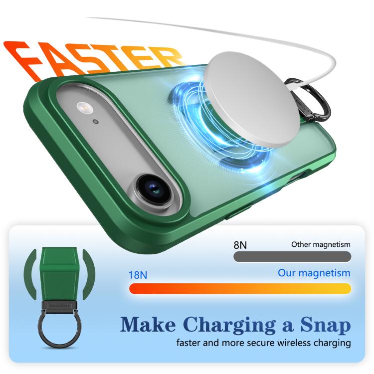 For iPhone Air Skin-Friendly D-Ring Holder Magnetic Shockproof Phone Case