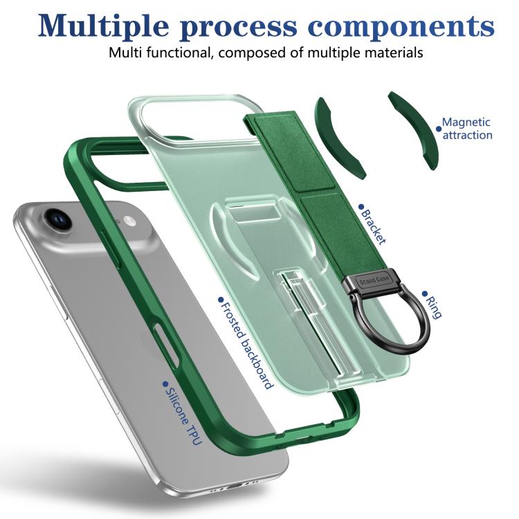 For iPhone Air Skin-Friendly D-Ring Holder Magnetic Shockproof Phone Case