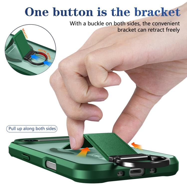 For iPhone Air Skin-Friendly D-Ring Holder Magnetic Shockproof Phone Case