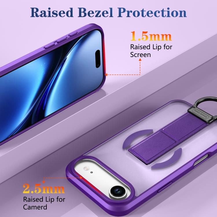 For iPhone Air Skin-Friendly D-Ring Holder Magnetic Shockproof Phone Case