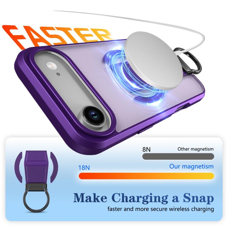For iPhone Air Skin-Friendly D-Ring Holder Magnetic Shockproof Phone Case