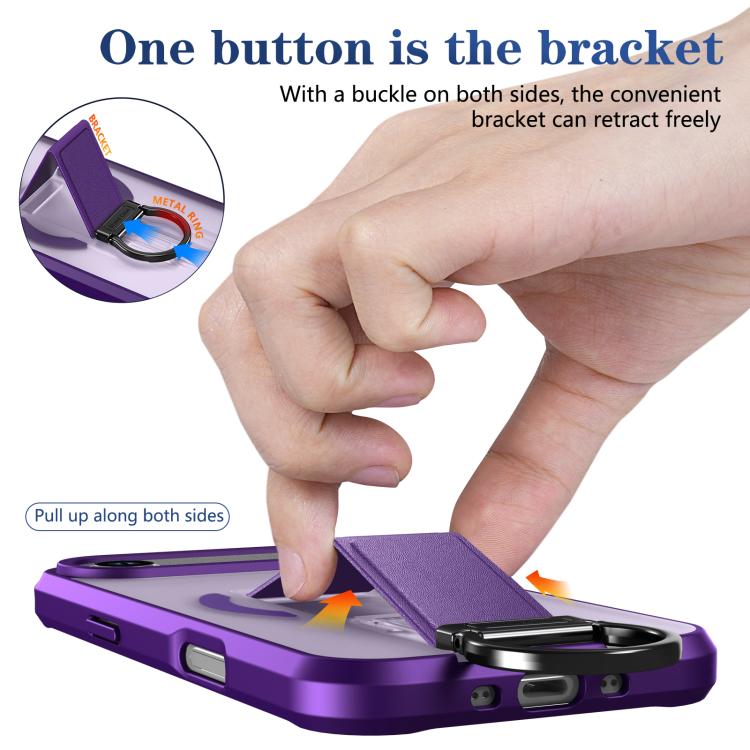 For iPhone Air Skin-Friendly D-Ring Holder Magnetic Shockproof Phone Case