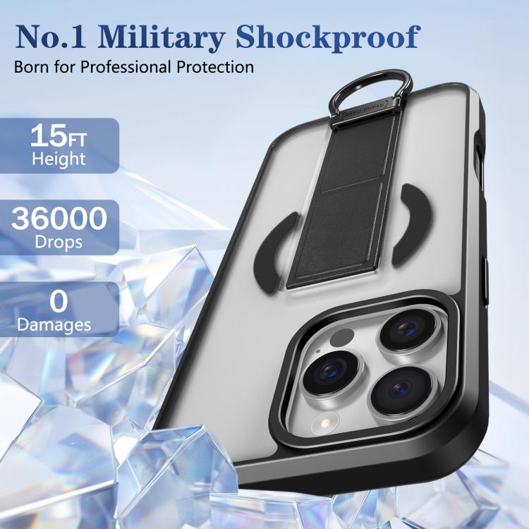 For iPhone 16 Pro Max Skin-Friendly D-Ring Holder Magnetic Shockproof Phone Case