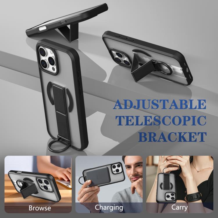 For iPhone 16 Pro Max Skin-Friendly D-Ring Holder Magnetic Shockproof Phone Case