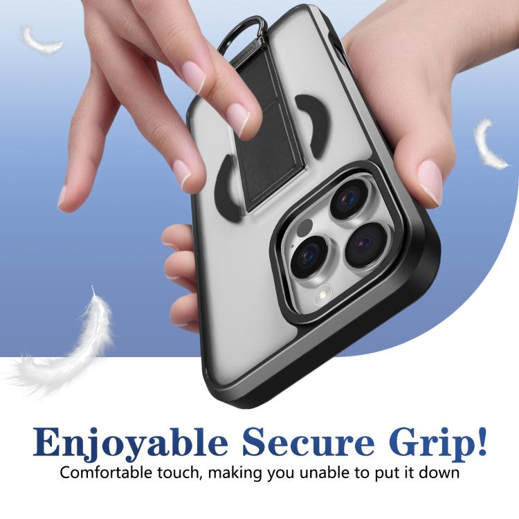 For iPhone 16 Pro Max Skin-Friendly D-Ring Holder Magnetic Shockproof Phone Case