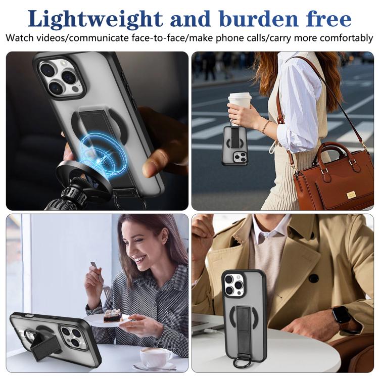 For iPhone 16 Pro Max Skin-Friendly D-Ring Holder Magnetic Shockproof Phone Case