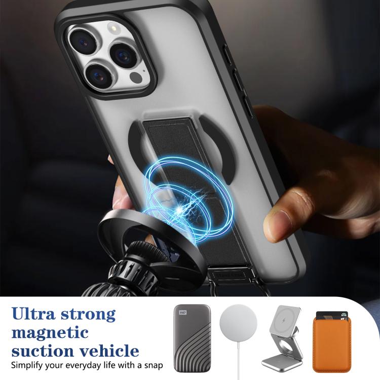For iPhone 16 Pro Max Skin-Friendly D-Ring Holder Magnetic Shockproof Phone Case