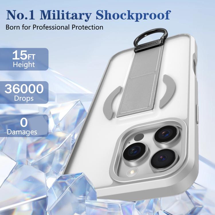 For iPhone 16 Pro Max Skin-Friendly D-Ring Holder Magnetic Shockproof Phone Case