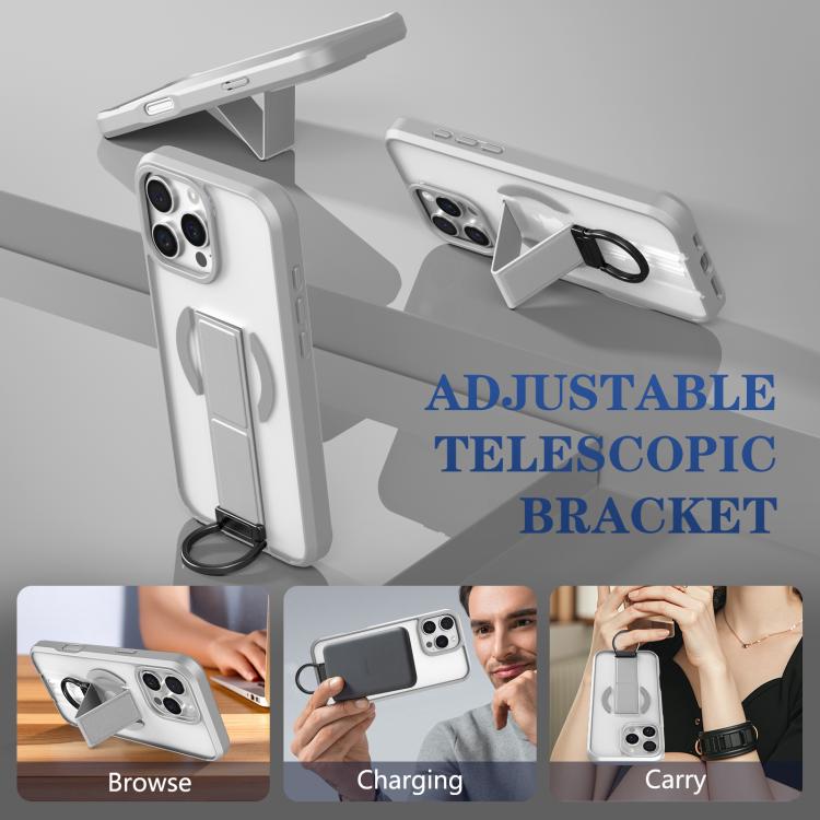 For iPhone 16 Pro Max Skin-Friendly D-Ring Holder Magnetic Shockproof Phone Case
