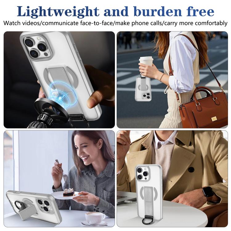 For iPhone 16 Pro Max Skin-Friendly D-Ring Holder Magnetic Shockproof Phone Case