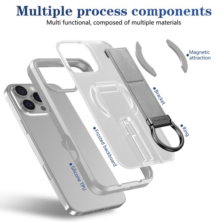 For iPhone 16 Pro Max Skin-Friendly D-Ring Holder Magnetic Shockproof Phone Case