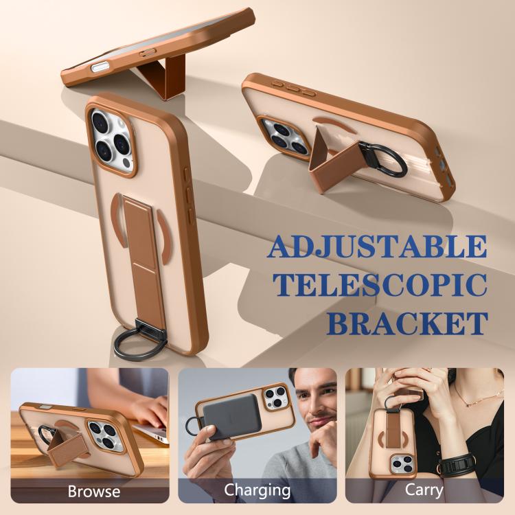 For iPhone 16 Pro Max Skin-Friendly D-Ring Holder Magnetic Shockproof Phone Case