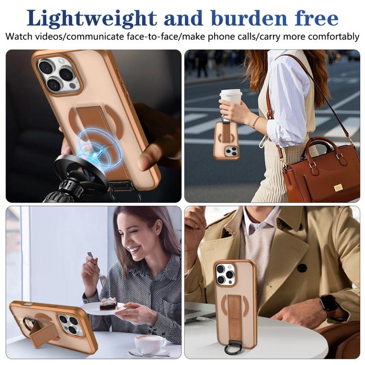 For iPhone 16 Pro Max Skin-Friendly D-Ring Holder Magnetic Shockproof Phone Case