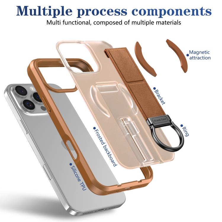 For iPhone 16 Pro Max Skin-Friendly D-Ring Holder Magnetic Shockproof Phone Case