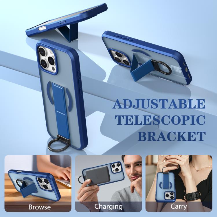 For iPhone 16 Pro Max Skin-Friendly D-Ring Holder Magnetic Shockproof Phone Case