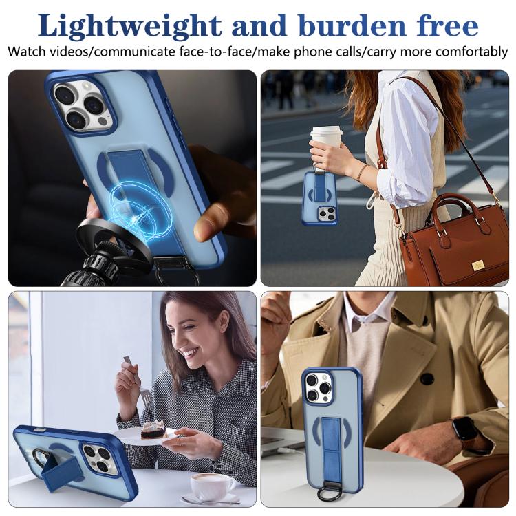 For iPhone 16 Pro Max Skin-Friendly D-Ring Holder Magnetic Shockproof Phone Case