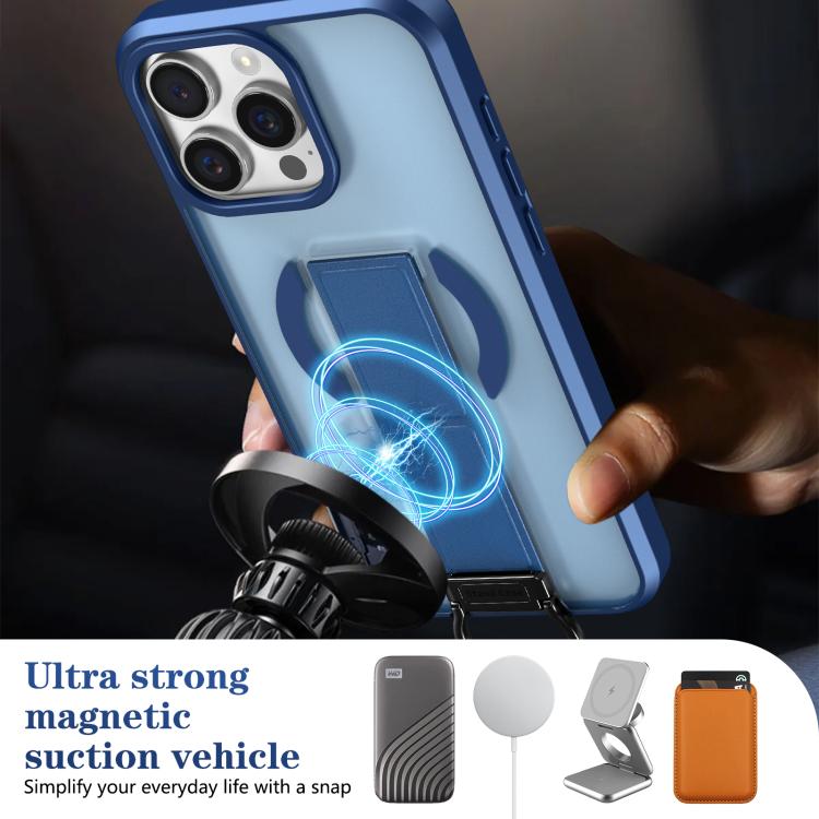 For iPhone 16 Pro Max Skin-Friendly D-Ring Holder Magnetic Shockproof Phone Case