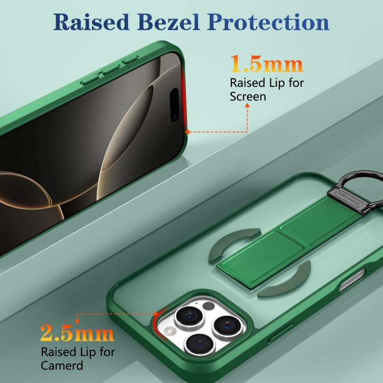 For iPhone 16 Pro Max Skin-Friendly D-Ring Holder Magnetic Shockproof Phone Case