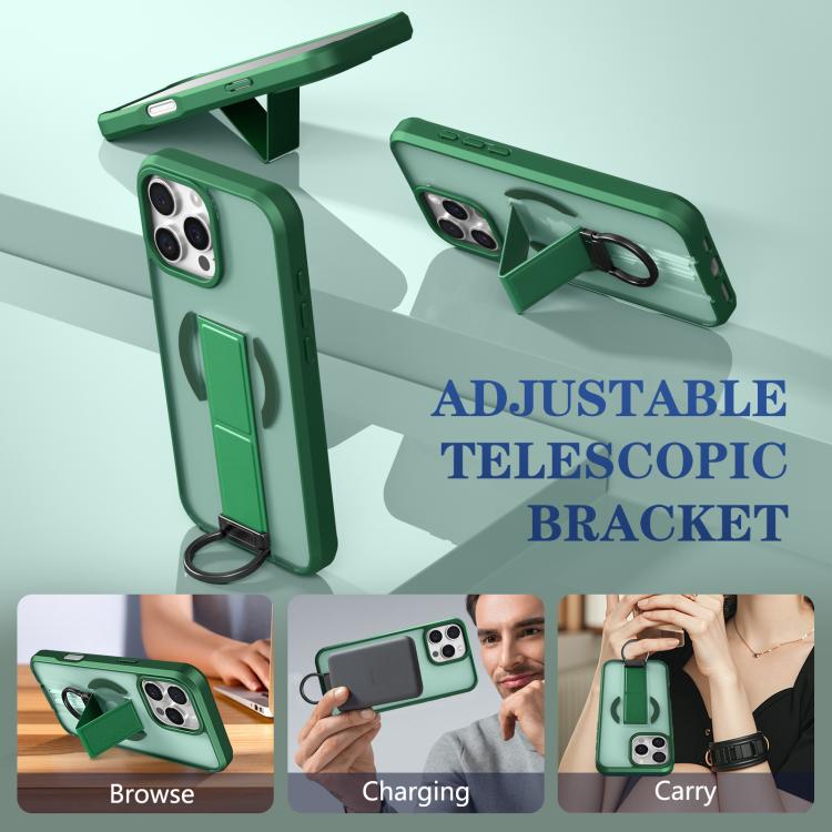 For iPhone 16 Pro Max Skin-Friendly D-Ring Holder Magnetic Shockproof Phone Case