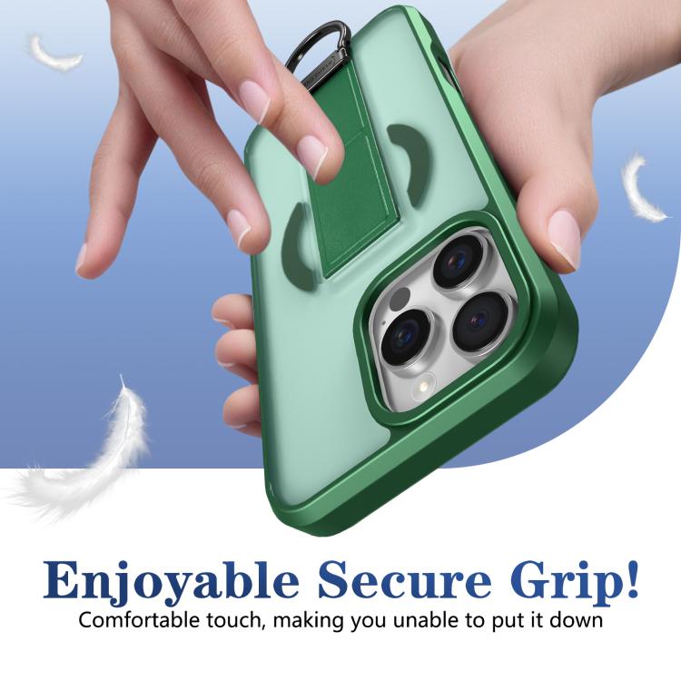 For iPhone 16 Pro Max Skin-Friendly D-Ring Holder Magnetic Shockproof Phone Case