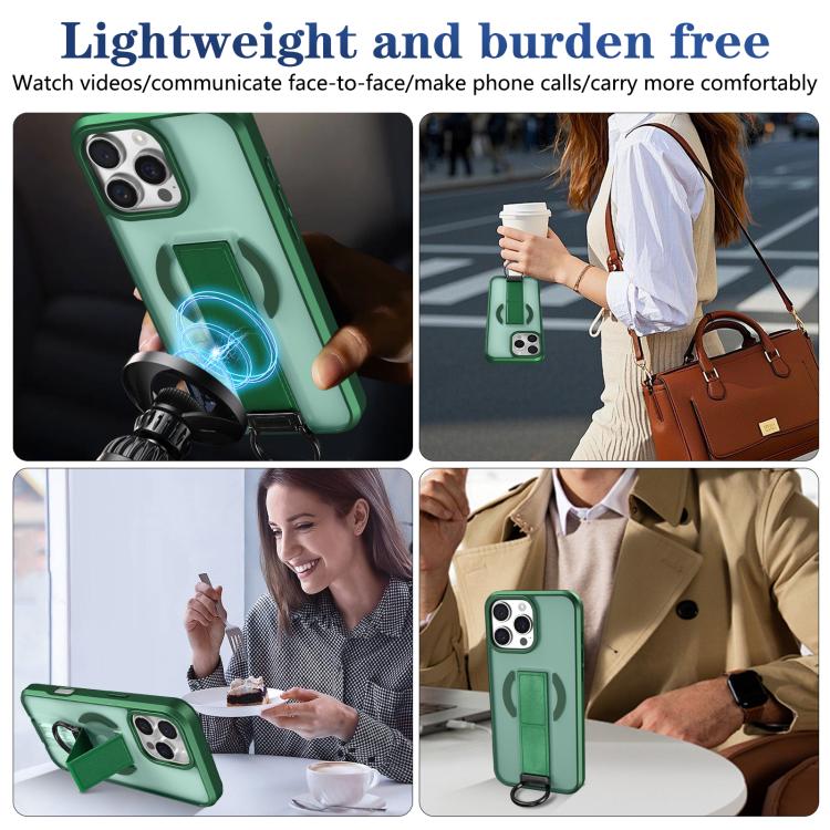 For iPhone 16 Pro Max Skin-Friendly D-Ring Holder Magnetic Shockproof Phone Case