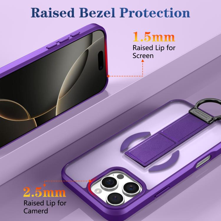 For iPhone 16 Pro Max Skin-Friendly D-Ring Holder Magnetic Shockproof Phone Case