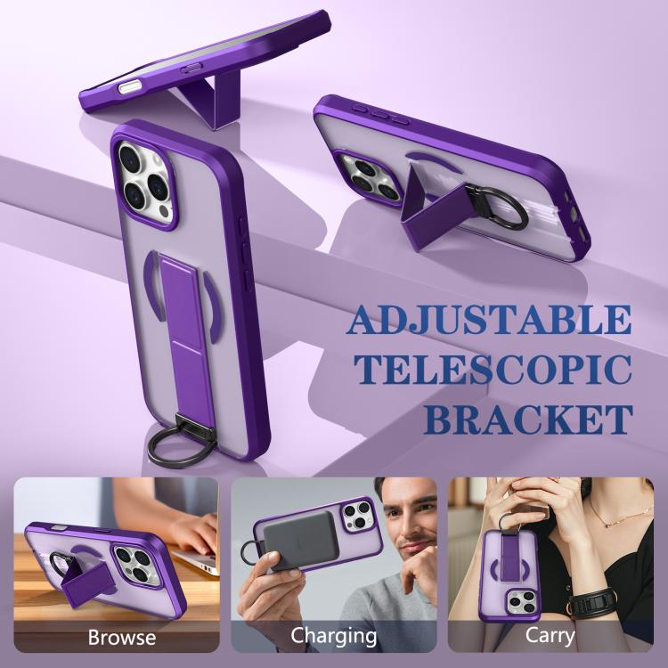 For iPhone 16 Pro Max Skin-Friendly D-Ring Holder Magnetic Shockproof Phone Case