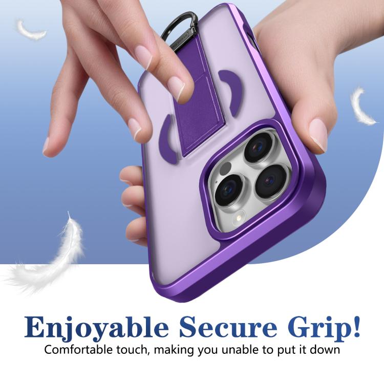 For iPhone 16 Pro Max Skin-Friendly D-Ring Holder Magnetic Shockproof Phone Case