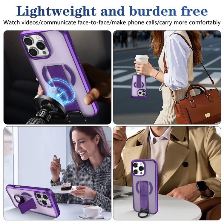 For iPhone 16 Pro Max Skin-Friendly D-Ring Holder Magnetic Shockproof Phone Case