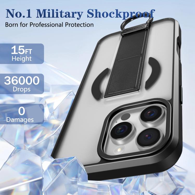 For iPhone 16 Pro Skin-Friendly D-Ring Holder Magnetic Shockproof Phone Case