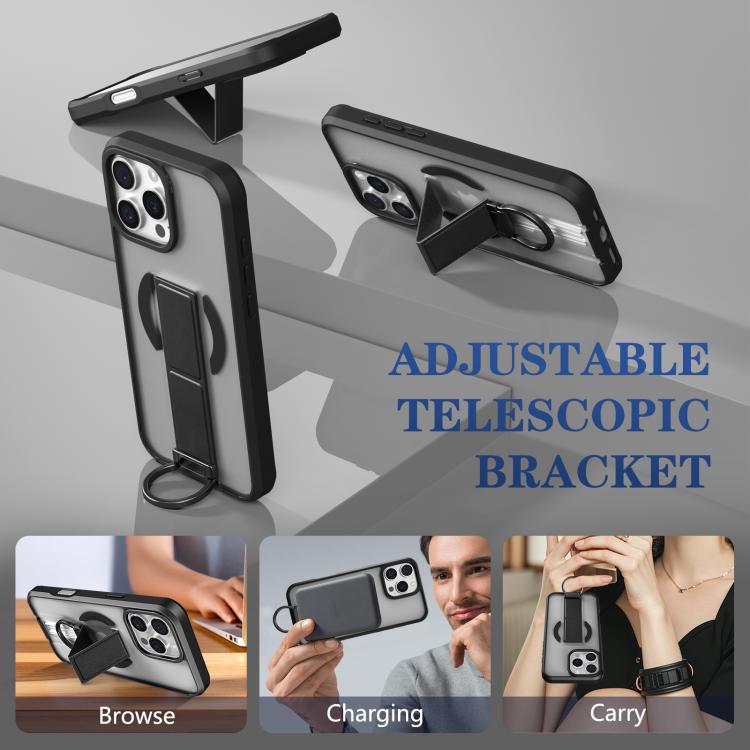 For iPhone 16 Pro Skin-Friendly D-Ring Holder Magnetic Shockproof Phone Case