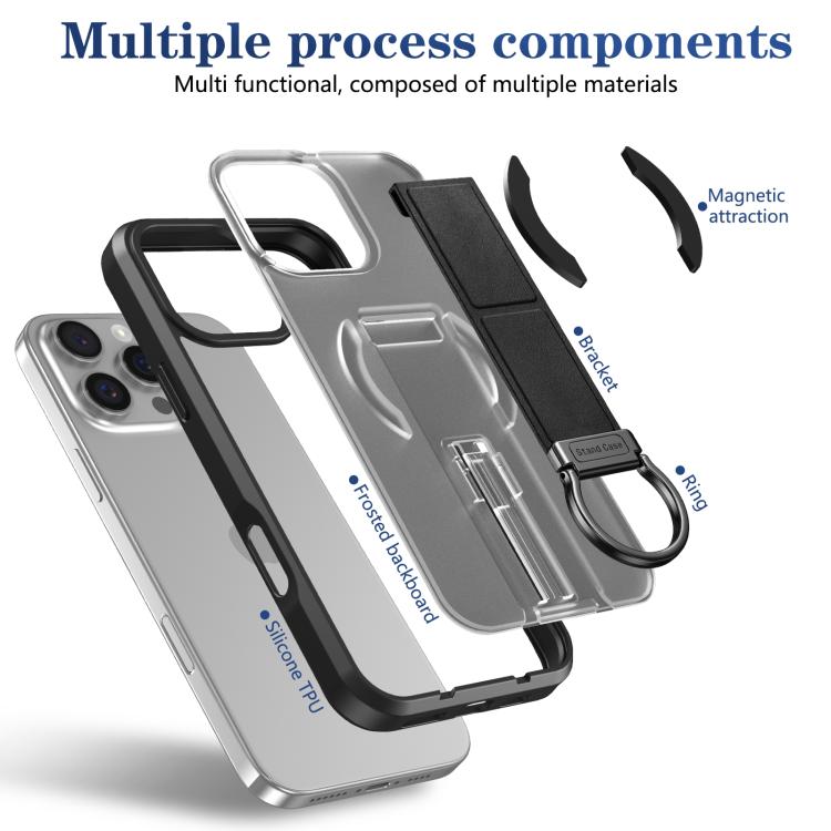 For iPhone 16 Pro Skin-Friendly D-Ring Holder Magnetic Shockproof Phone Case