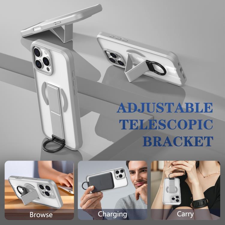 For iPhone 16 Pro Skin-Friendly D-Ring Holder Magnetic Shockproof Phone Case