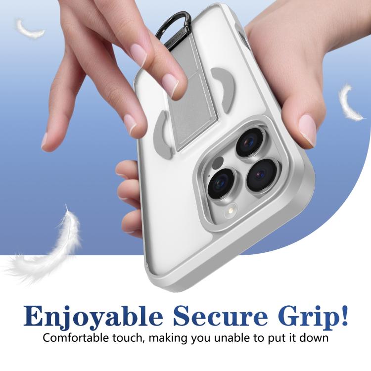 For iPhone 16 Pro Skin-Friendly D-Ring Holder Magnetic Shockproof Phone Case