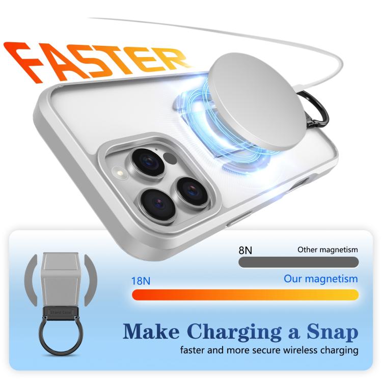 For iPhone 16 Pro Skin-Friendly D-Ring Holder Magnetic Shockproof Phone Case