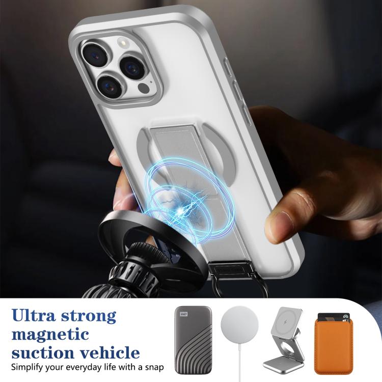 For iPhone 16 Pro Skin-Friendly D-Ring Holder Magnetic Shockproof Phone Case